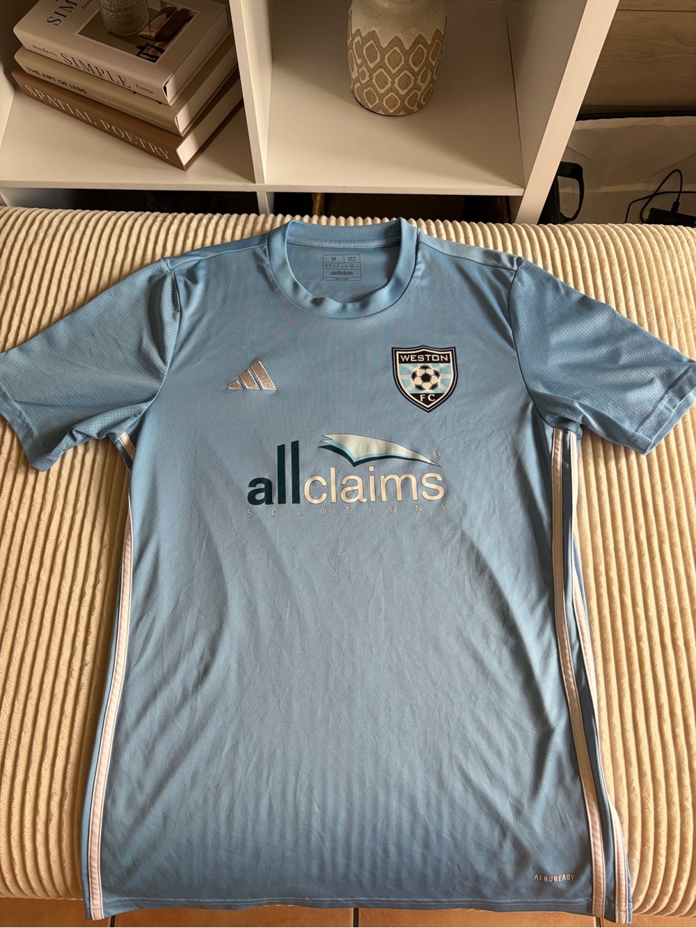 Adidas Weston FC Light Blue Men’s Soccer Jersey Size M